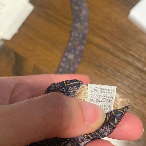 A6 Mens Moschino Square Block Geo Silk Print Tie Fair Condition - Picture 3 of 6